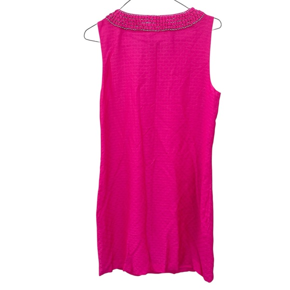 VINEYARD VINES Dobby Embellished Silk Blend Shift Dress - Picture 4 of 8
